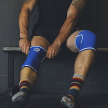Load image into Gallery viewer, Rehband RX Original Knee Sleeve - 7mm - Blue - SINGLE
